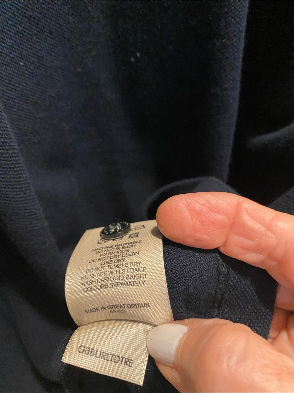 Burberry Black Long Sleeve Polo with Check Trim - Picture 7 of 7